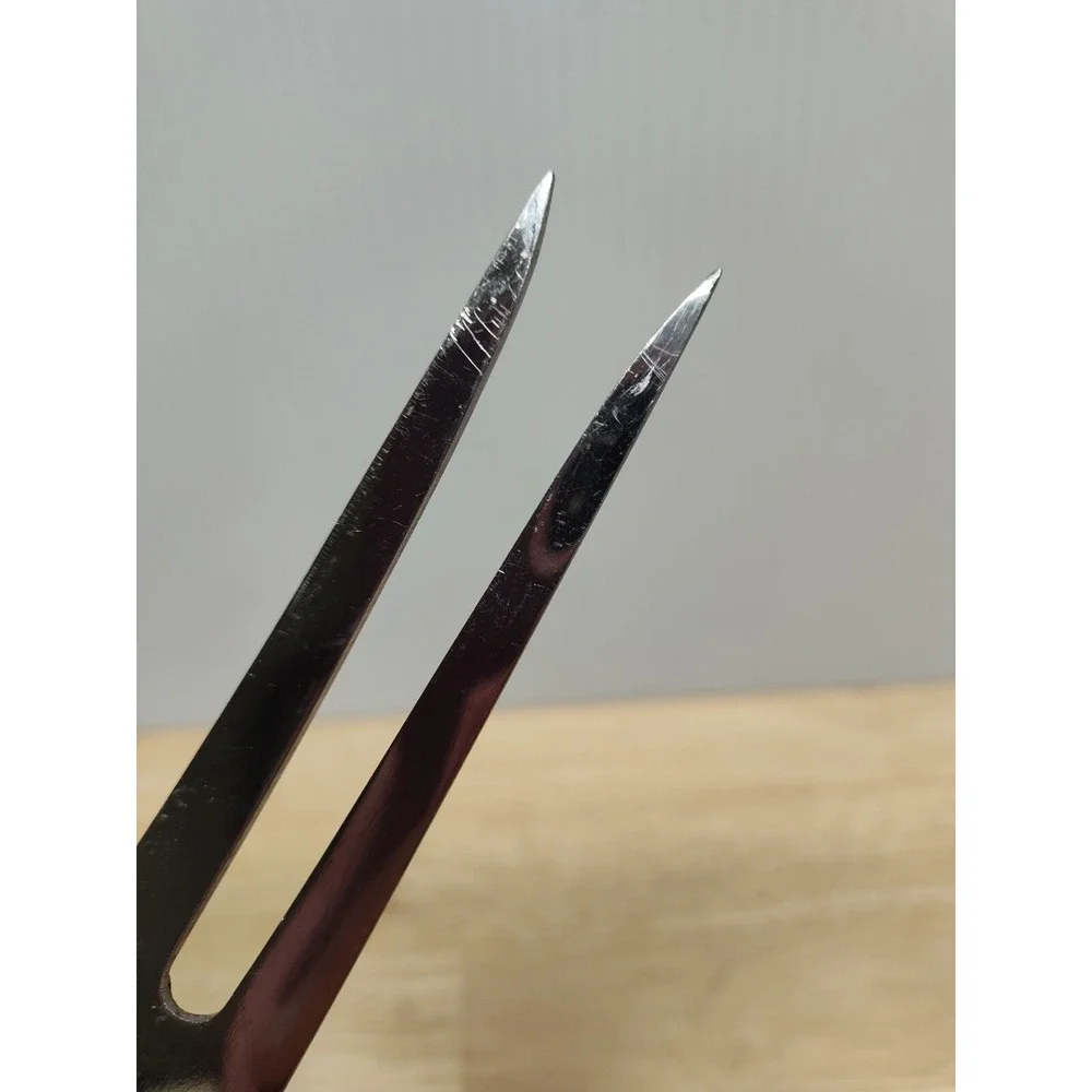 Maxam Steel Japan 11 inch carving fork wooden handle vintage replacement prop